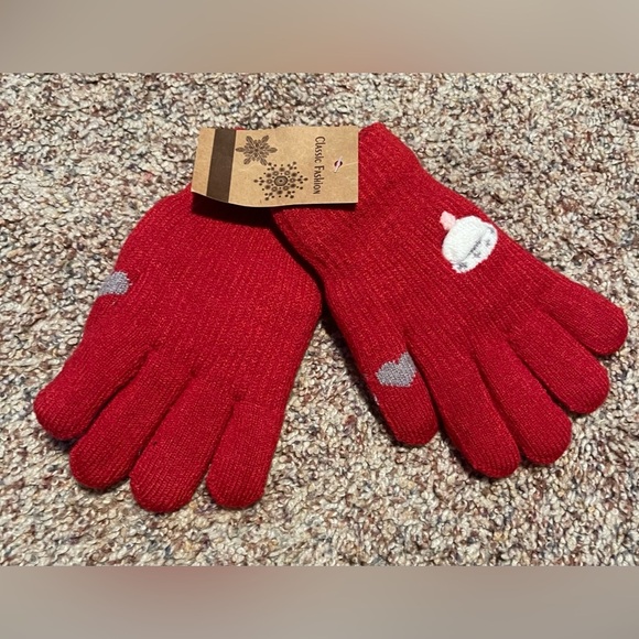 Girls Classic Fashion Red Gloves - Picture 1 of 1